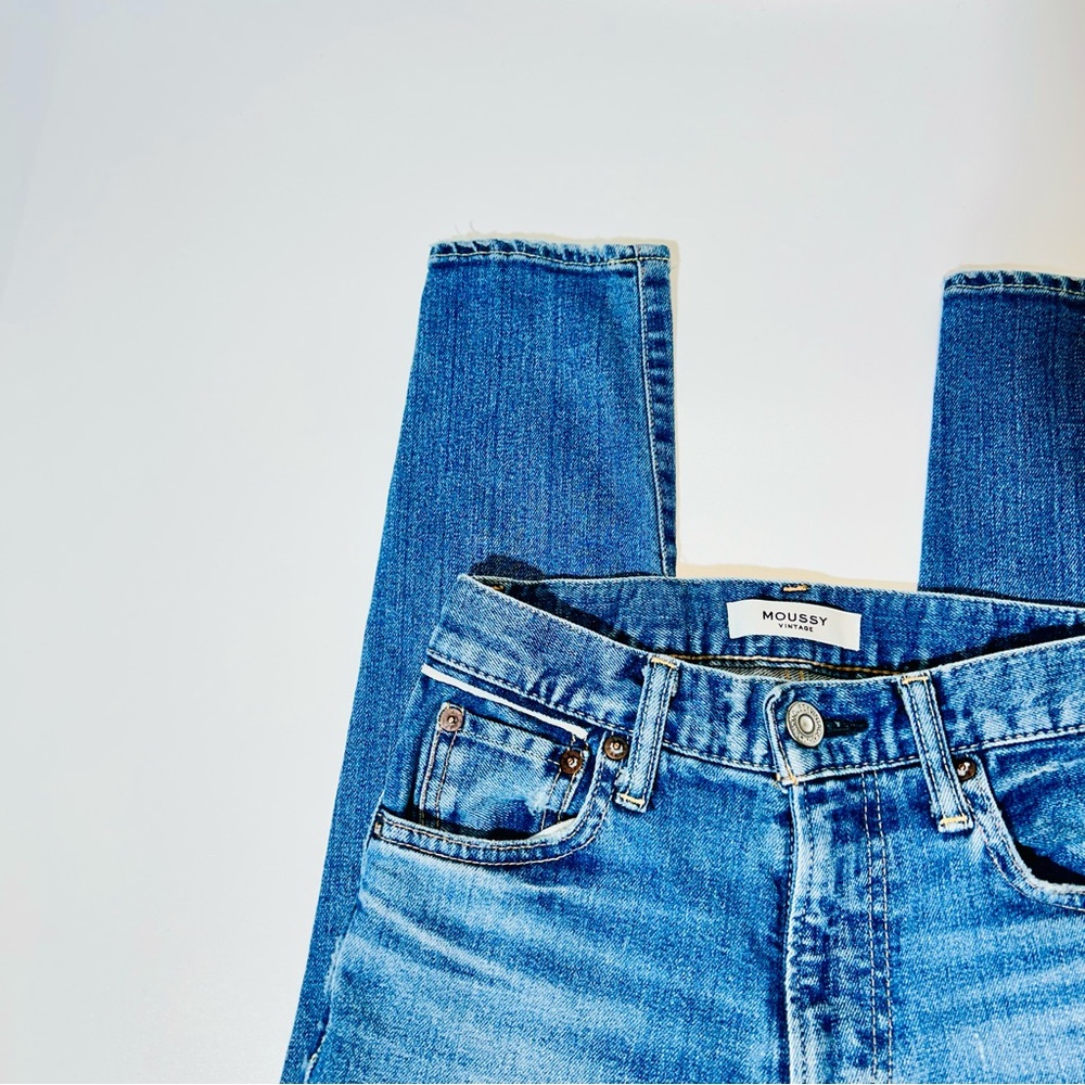 Moussy Vintage jeans high Rise Skinny jeans distressed blue women size 24 - Picture 5 of 10